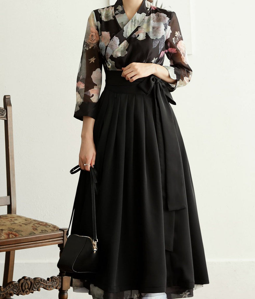 Modern Hanbok: Sheer Blossom Dress ...